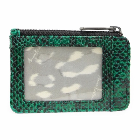 Emerald Snake Leather Alia Skinny ID Case Wallet | AIMEE KESTENBERG - Picture 2 of 7